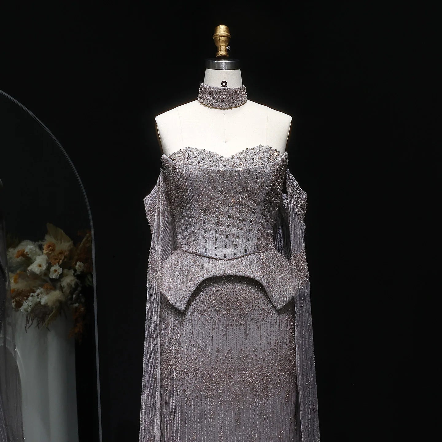 l Evening Dress with Flowing Sleeves 2025 Elegant Off-Shoulder