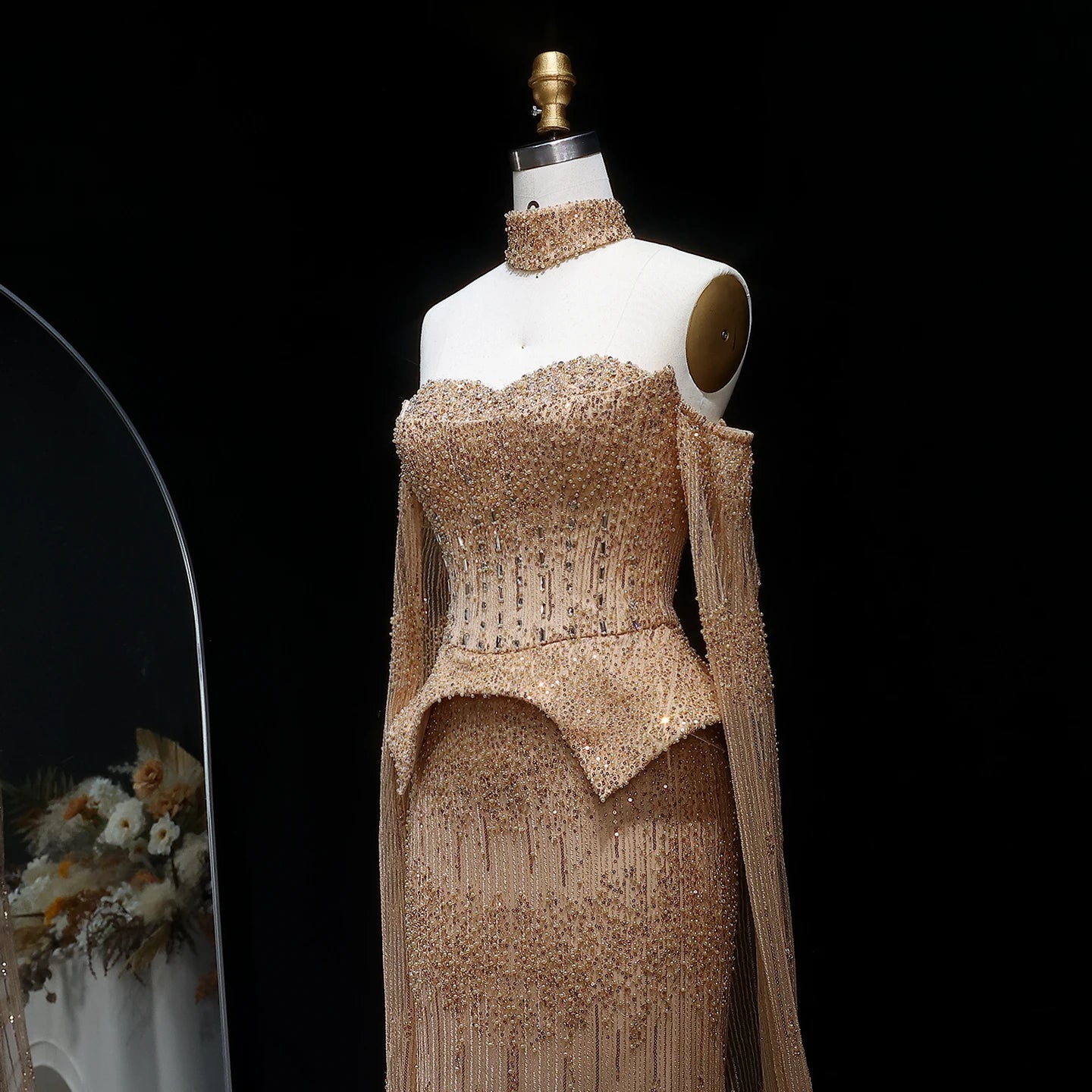 l Evening Dress with Flowing Sleeves 2025 Elegant Off-Shoulder