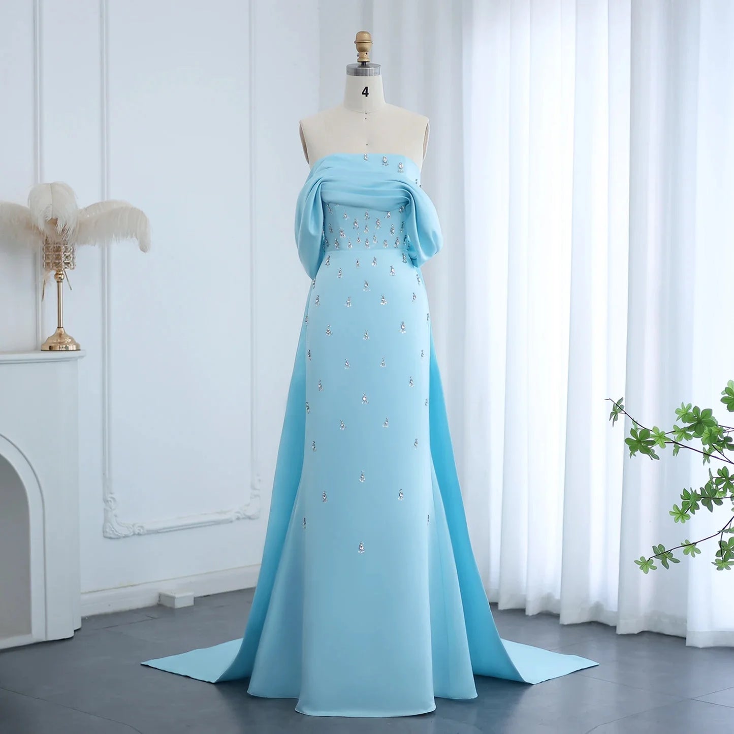 Off Shoulder Evening Dresses for Women Wedding Pink Bule Dress