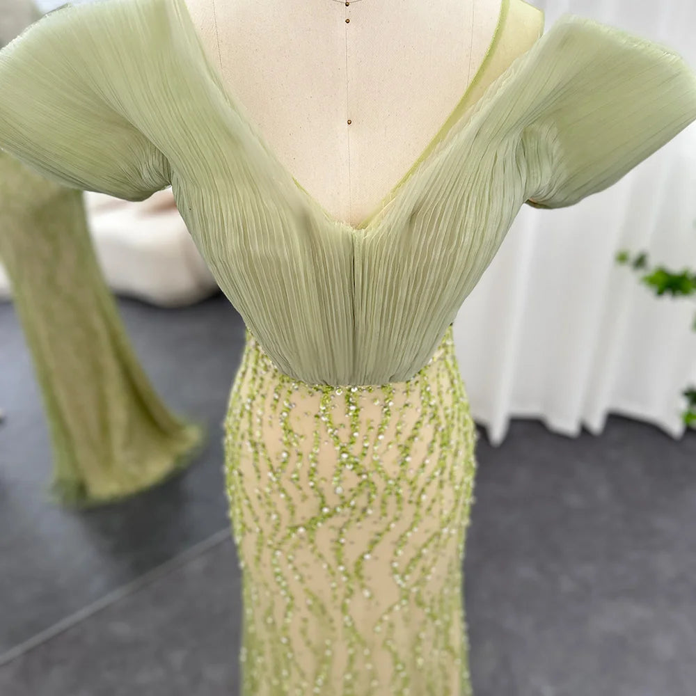 Luxury Sage Green Mermaid Evening Dresses