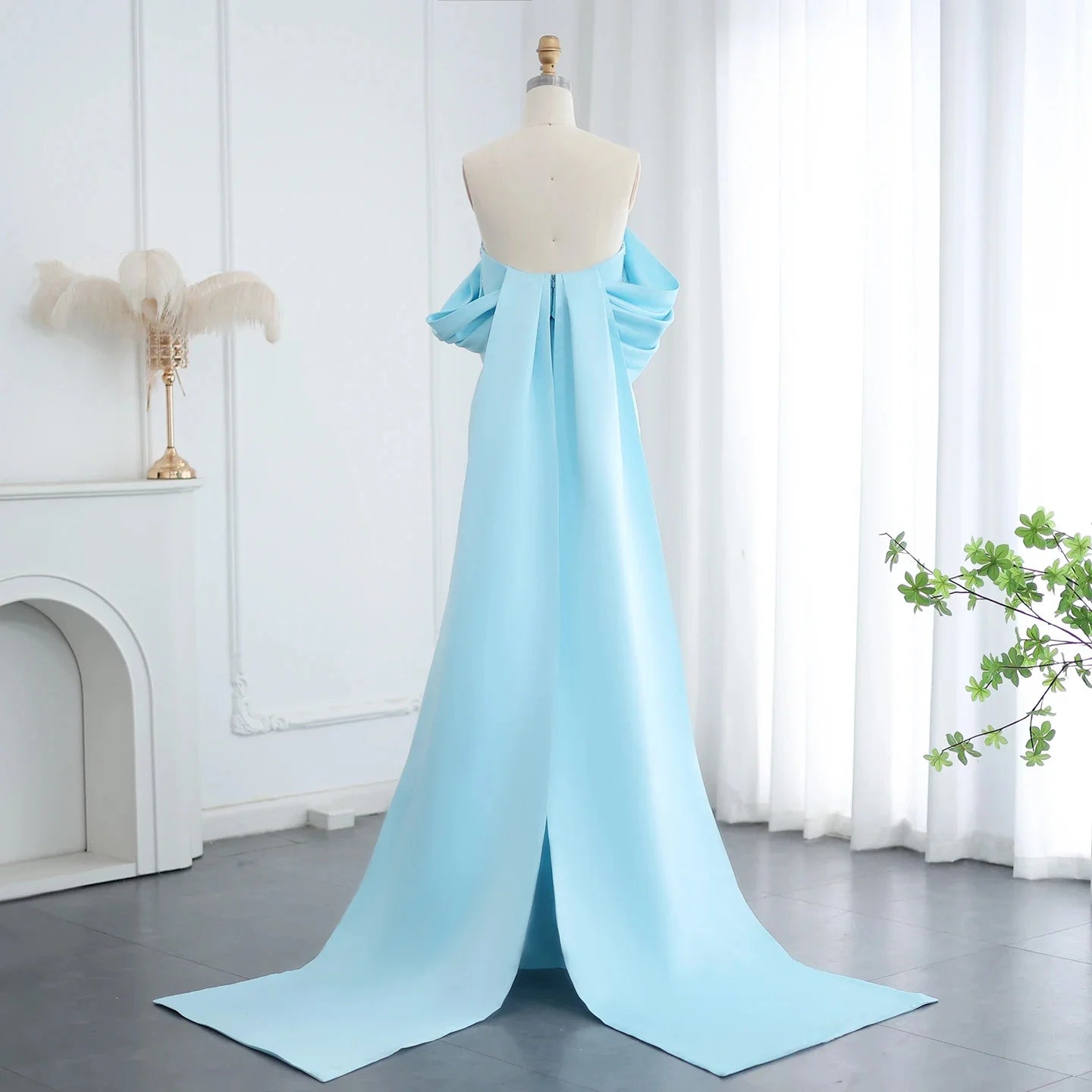 Off Shoulder Evening Dresses for Women Wedding Pink Bule Dress