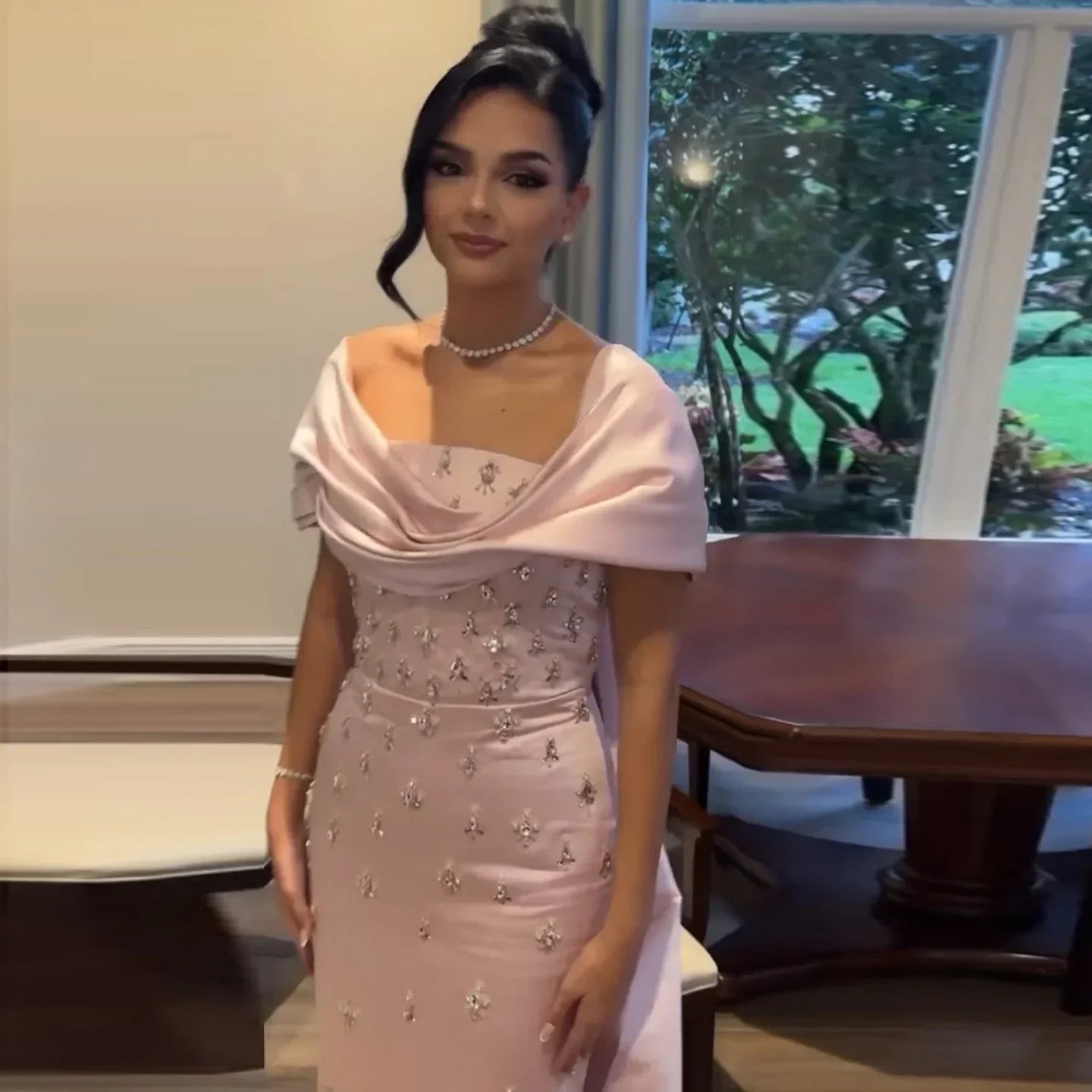 Off Shoulder Evening Dresses for Women Wedding Pink Bule Dress