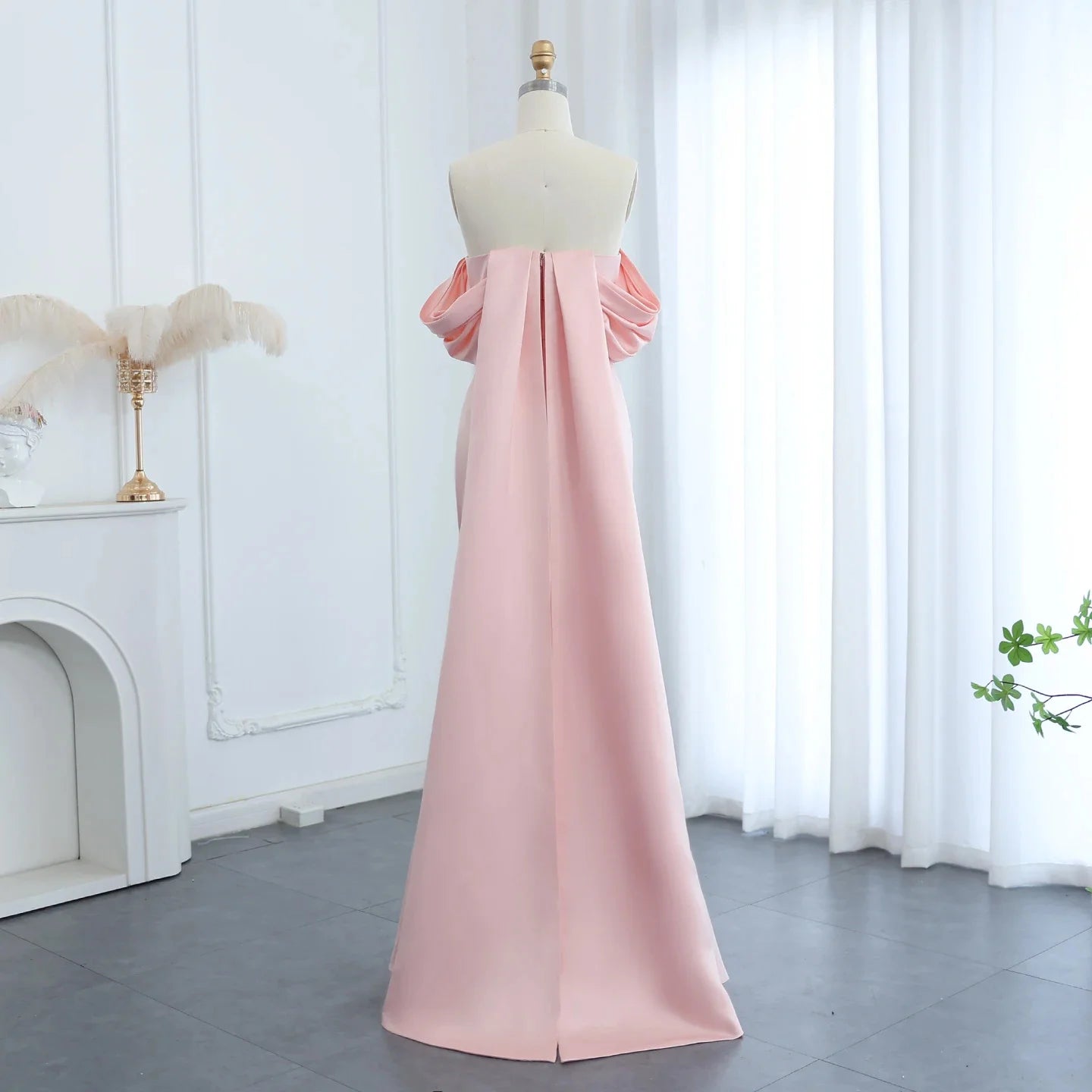 Off Shoulder Evening Dresses for Women Wedding Pink Bule Dress